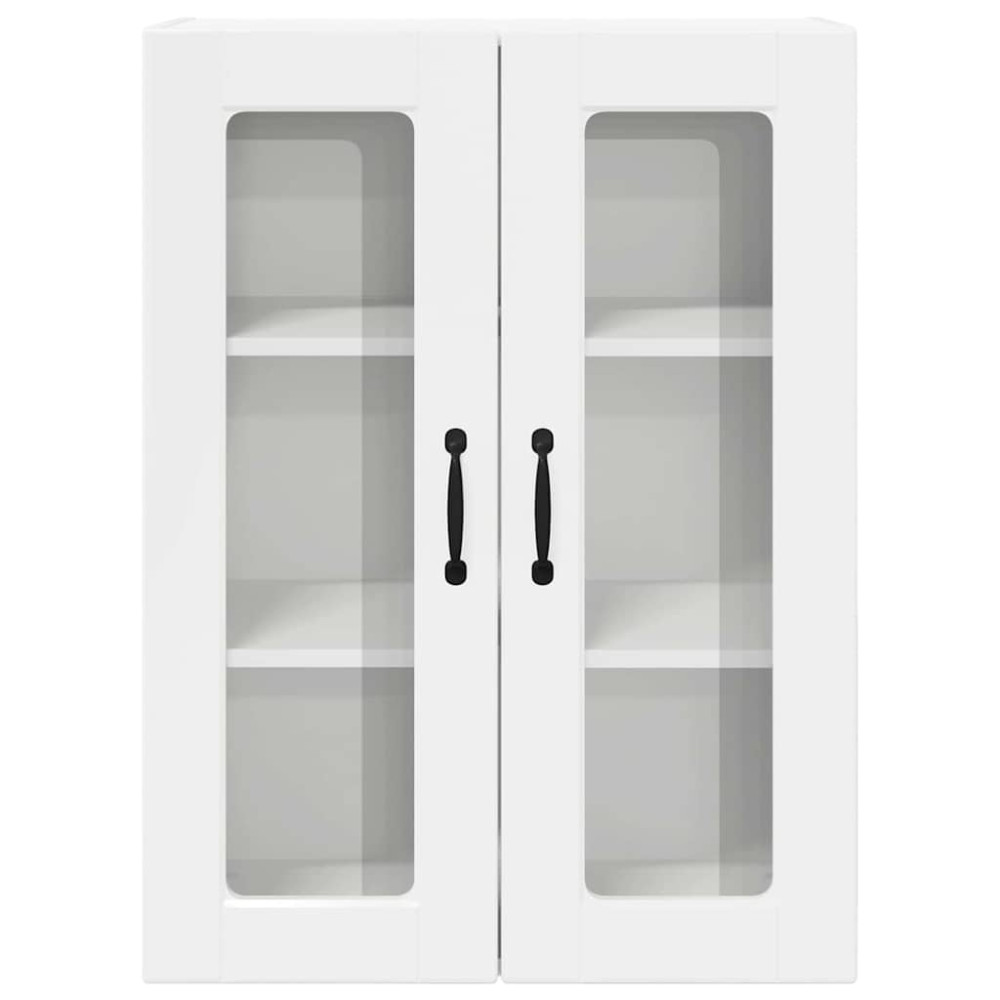 Produktbild för Väggglasförråd PORTO Högblanka vita 60 x 31 x 80 cm