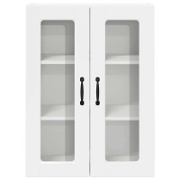 Produktbild för Väggglasförråd PORTO Högblanka vita 60 x 31 x 80 cm