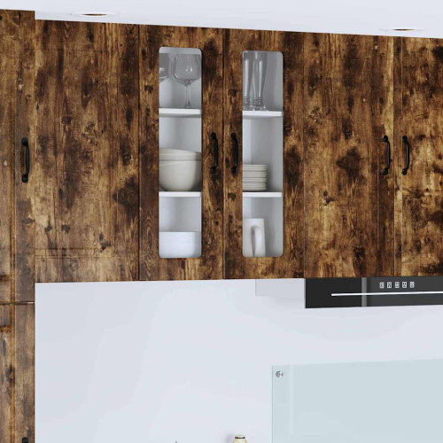 vidaXL Väggglasförråd PORTO Rökt ek 60 x 31 x 80 cm Konstruerat trä