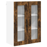 Produktbild för Väggglasförråd PORTO Rökt ek 60 x 31 x 80 cm Konstruerat trä