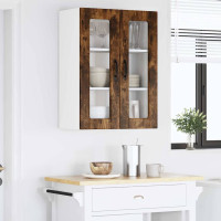 Produktbild för Väggglasförråd PORTO Rökt ek 60 x 31 x 80 cm Konstruerat trä