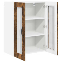 Produktbild för Väggglasförråd PORTO Rökt ek 60 x 31 x 80 cm Konstruerat trä