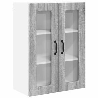 Produktbild för Väggglasförråd PORTO Grå Sonoma 60 x 31 x 80 cm Konstruerat trä