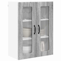 Produktbild för Väggglasförråd PORTO Grå Sonoma 60 x 31 x 80 cm Konstruerat trä