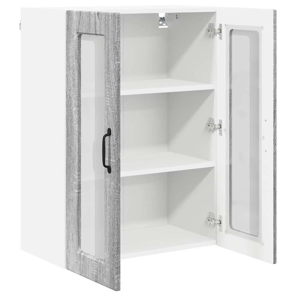 Produktbild för Väggglasförråd PORTO Grå Sonoma 60 x 31 x 80 cm Konstruerat trä
