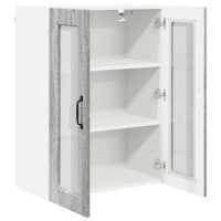 Produktbild för Väggglasförråd PORTO Grå Sonoma 60 x 31 x 80 cm Konstruerat trä