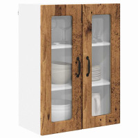 Produktbild för Väggglasförråd PORTO Gammalt trä 60 x 31 x 80 cm