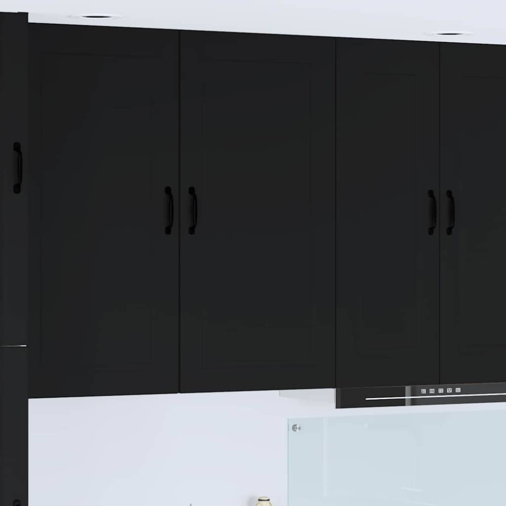 Produktbild för Väggskåp PORTO Svart 50 x 31 x 100 cm Konstruerat trä