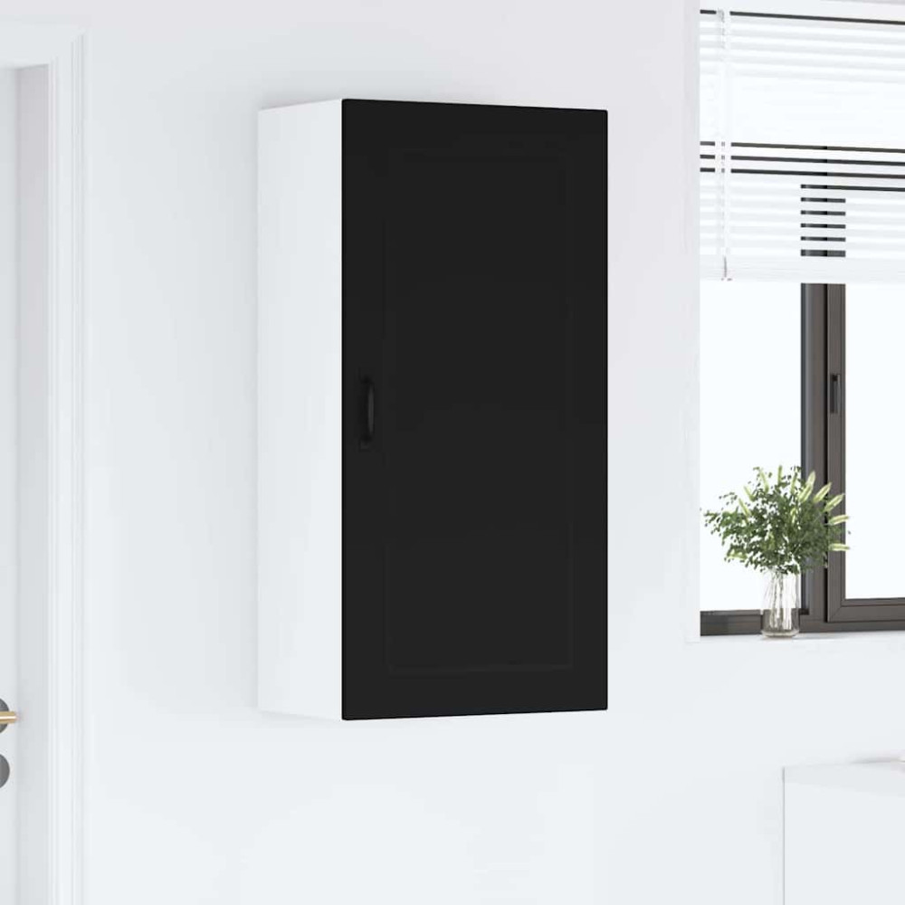 Produktbild för Väggskåp PORTO Svart 50 x 31 x 100 cm Konstruerat trä