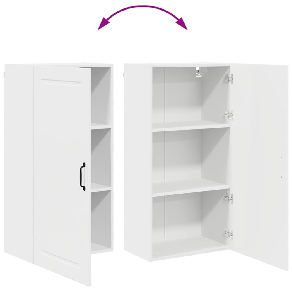 Produktbild för Väggskåp PORTO Högblanka vita 50 x 31 x 100 cm Konstruerat trä