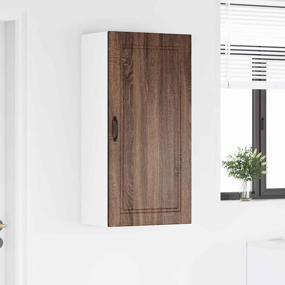 Produktbild för Väggskåp PORTO Brun Ek 50 x 31 x 100 cm Konstruerat trä