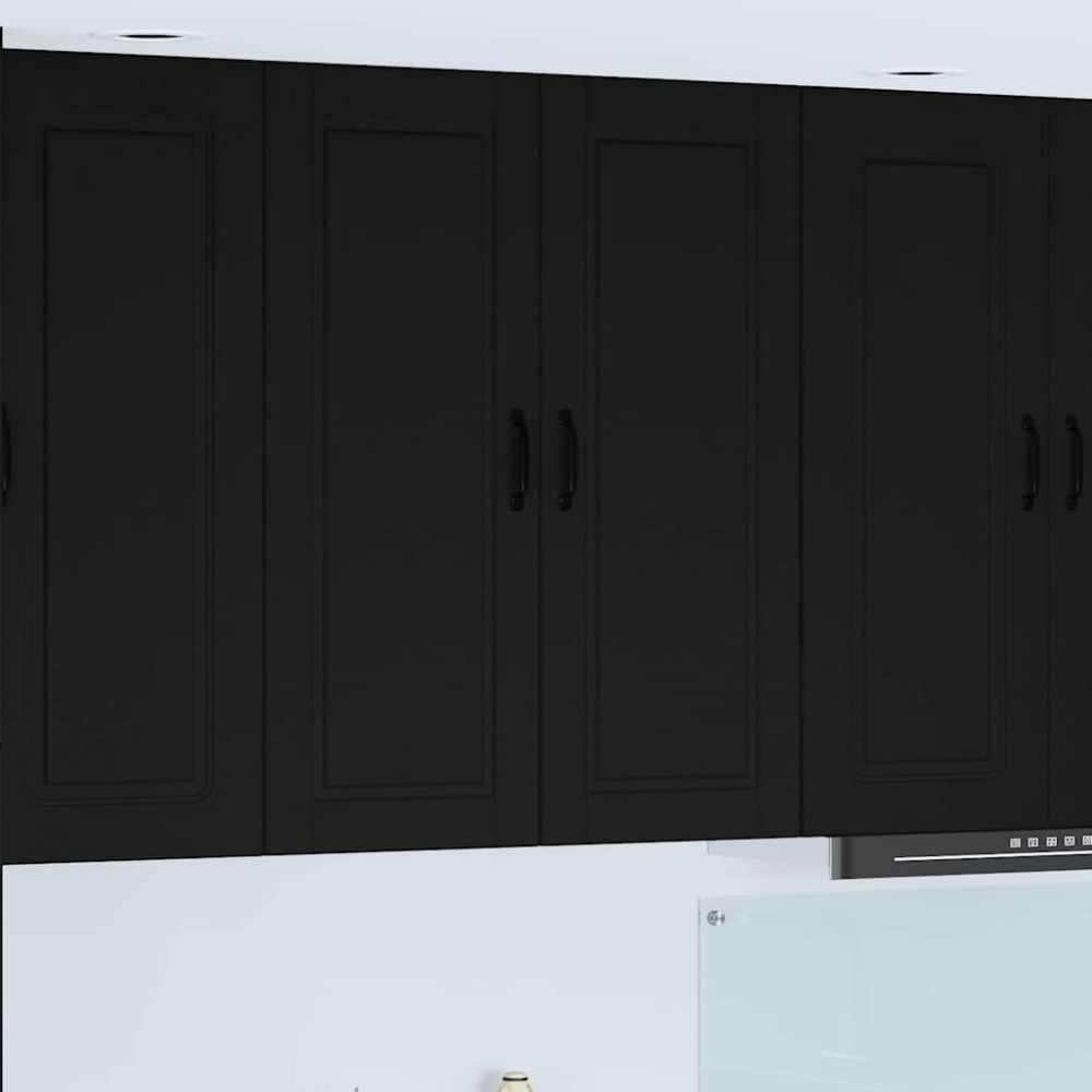Produktbild för Väggskåp PORTO Svart 80 x 31 x 100 cm Konstruerat trä
