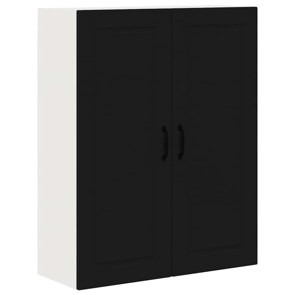 Produktbild för Väggskåp PORTO Svart 80 x 31 x 100 cm Konstruerat trä