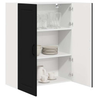 Produktbild för Väggskåp PORTO Svart 80 x 31 x 100 cm Konstruerat trä