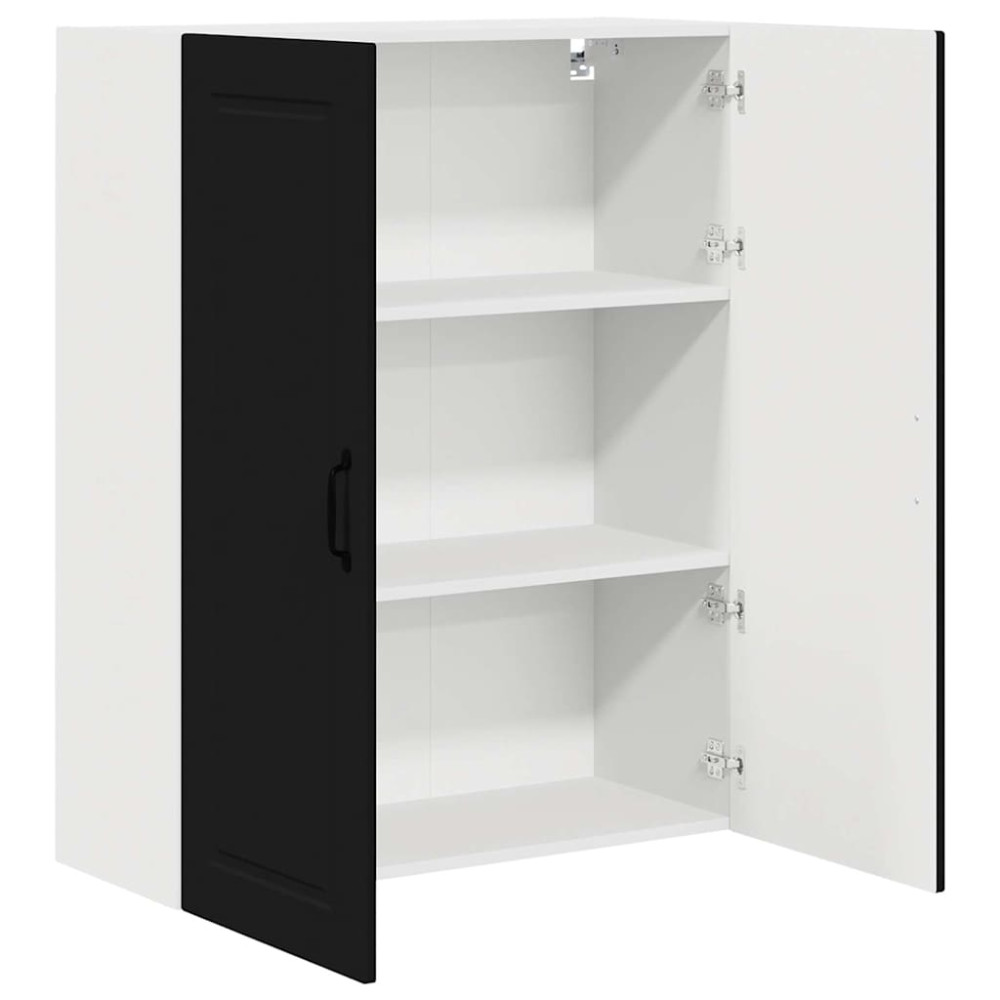 Produktbild för Väggskåp PORTO Svart 80 x 31 x 100 cm Konstruerat trä