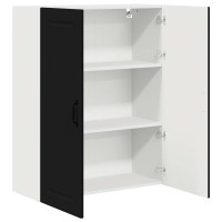 Produktbild för Väggskåp PORTO Svart 80 x 31 x 100 cm Konstruerat trä