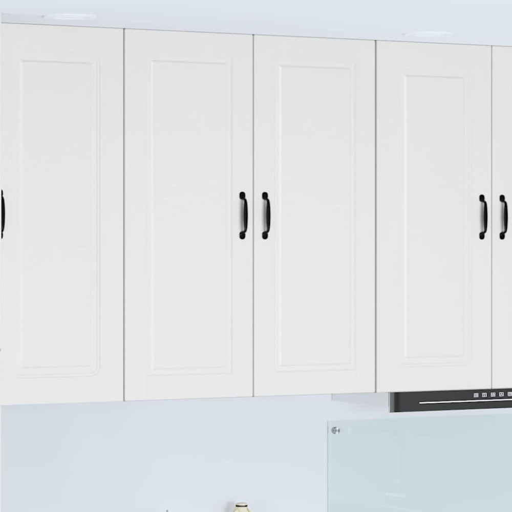 Produktbild för Väggskåp PORTO Högblanka vita 80 x 31 x 100 cm Konstruerat trä