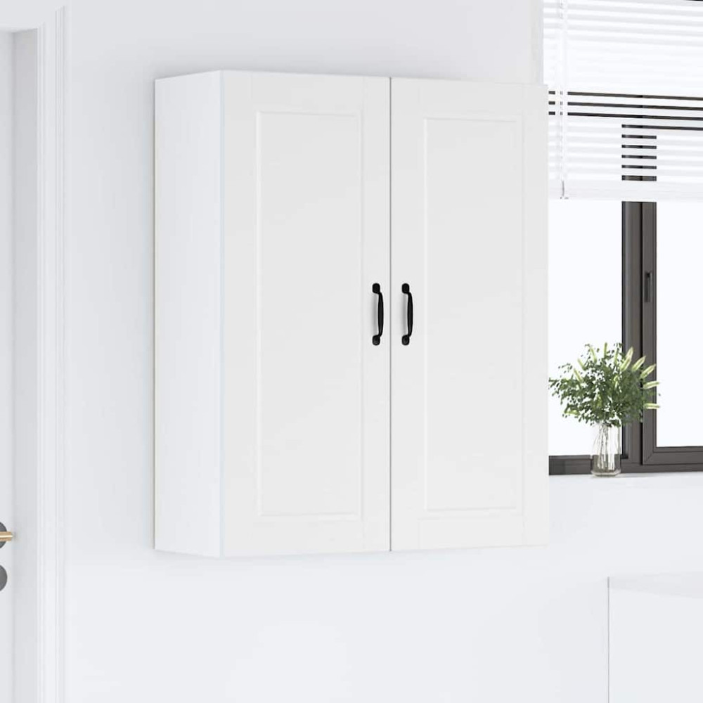 Produktbild för Väggskåp PORTO Högblanka vita 80 x 31 x 100 cm Konstruerat trä