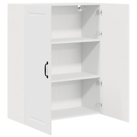 Produktbild för Väggskåp PORTO Högblanka vita 80 x 31 x 100 cm Konstruerat trä
