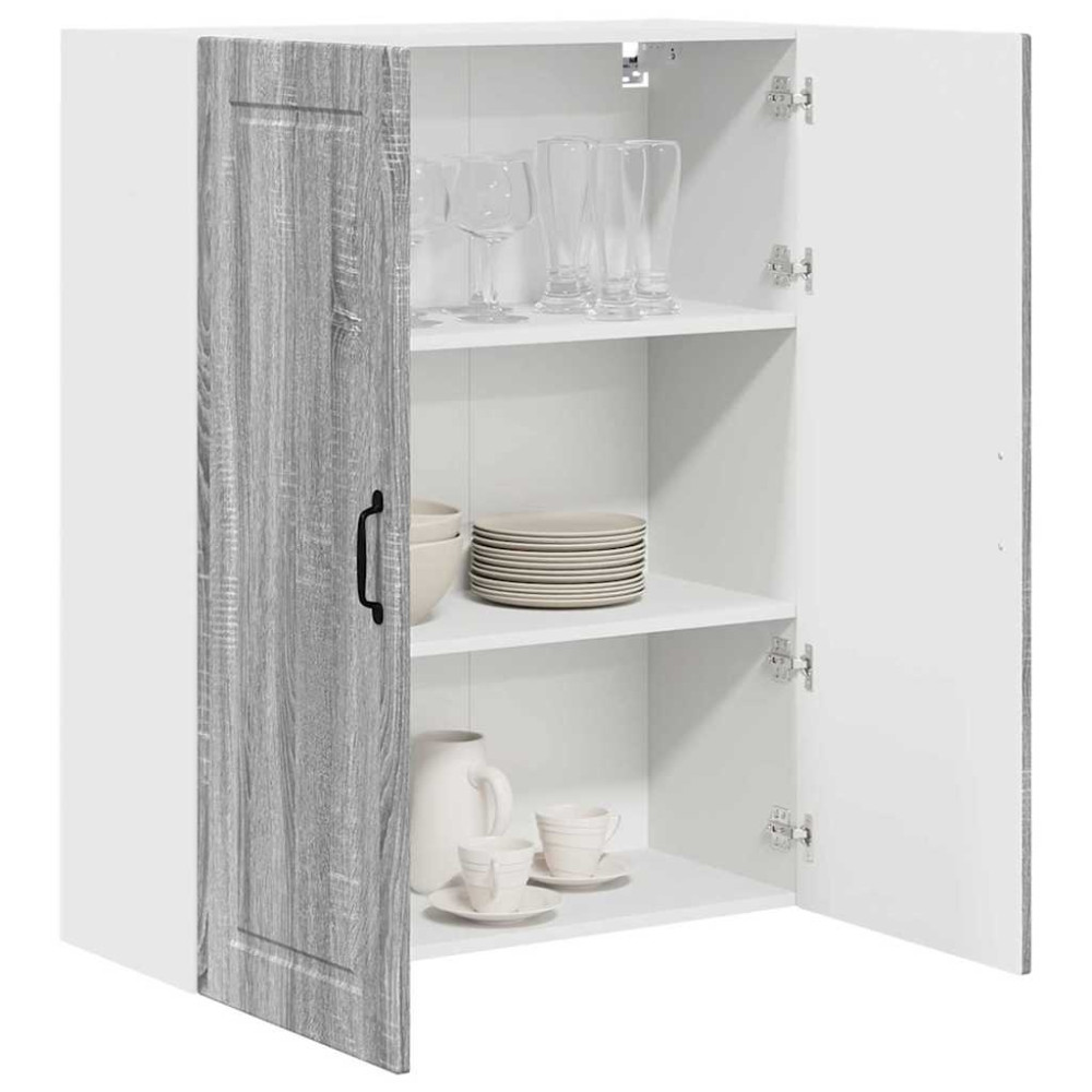Produktbild för Väggskåp PORTO Grå Sonoma 80 x 31 x 100 cm Konstruerat trä
