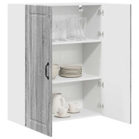 Produktbild för Väggskåp PORTO Grå Sonoma 80 x 31 x 100 cm Konstruerat trä
