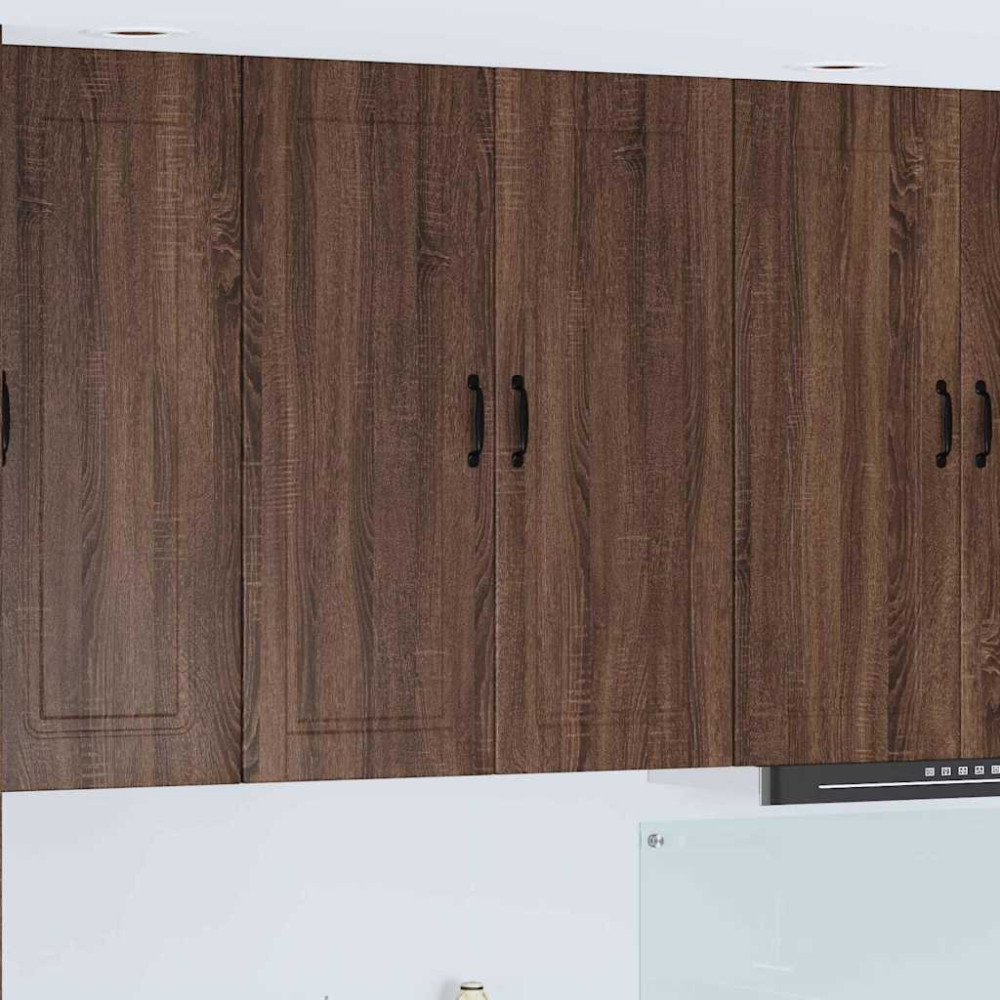 Produktbild för Väggskåp PORTO Brun Ek 80 x 31 x 100 cm Konstruerat trä