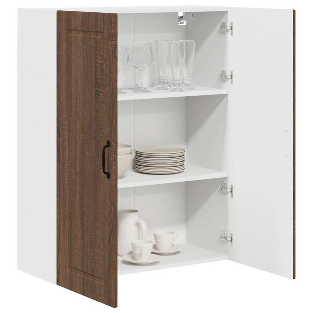 Produktbild för Väggskåp PORTO Brun Ek 80 x 31 x 100 cm Konstruerat trä