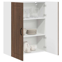 Produktbild för Väggskåp PORTO Brun Ek 80 x 31 x 100 cm Konstruerat trä