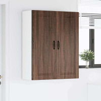 Produktbild för Väggskåp PORTO Brun Ek 80 x 31 x 100 cm Konstruerat trä