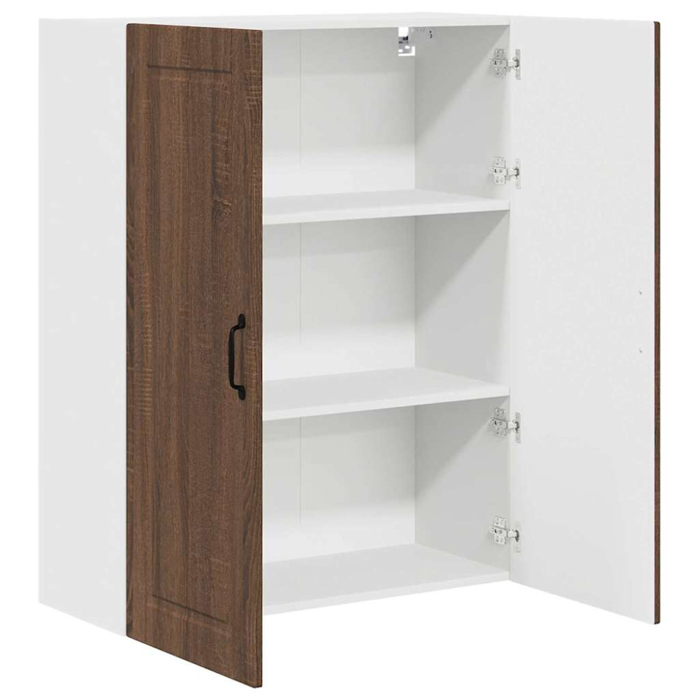 Produktbild för Väggskåp PORTO Brun Ek 80 x 31 x 100 cm Konstruerat trä