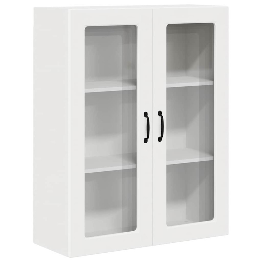 Produktbild för Väggglasförråd PORTO Vit 80 x 31 x 100 cm Konstruerat trä