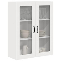 Produktbild för Väggglasförråd PORTO Vit 80 x 31 x 100 cm Konstruerat trä