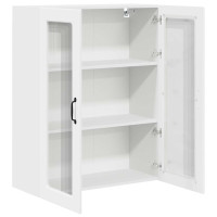 Produktbild för Väggglasförråd PORTO Vit 80 x 31 x 100 cm Konstruerat trä