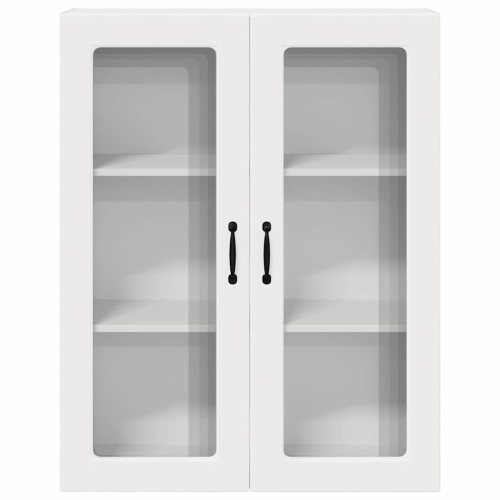 Produktbild för Väggglasförråd PORTO Vit 80 x 31 x 100 cm Konstruerat trä