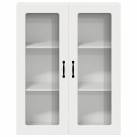 Produktbild för Väggglasförråd PORTO Vit 80 x 31 x 100 cm Konstruerat trä
