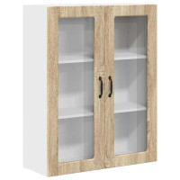 Produktbild för Väggglasförråd PORTO Sonoma-ek 80 x 31 x 100 cm Konstruerat trä