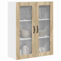 Produktbild för Väggglasförråd PORTO Sonoma-ek 80 x 31 x 100 cm Konstruerat trä