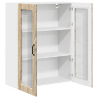 Produktbild för Väggglasförråd PORTO Sonoma-ek 80 x 31 x 100 cm Konstruerat trä