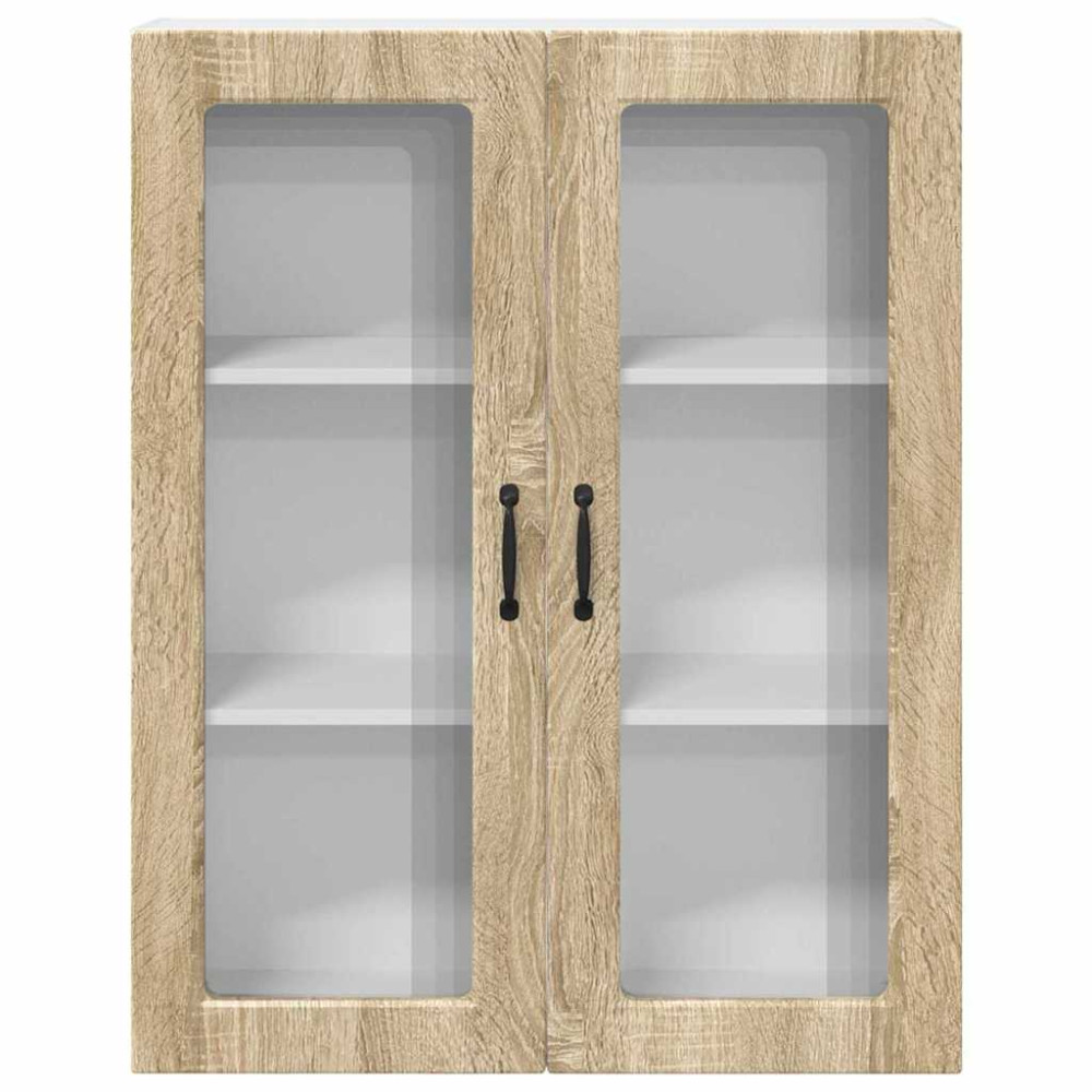 Produktbild för Väggglasförråd PORTO Sonoma-ek 80 x 31 x 100 cm Konstruerat trä