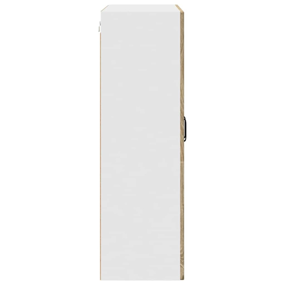 Produktbild för Väggglasförråd PORTO Sonoma-ek 80 x 31 x 100 cm Konstruerat trä
