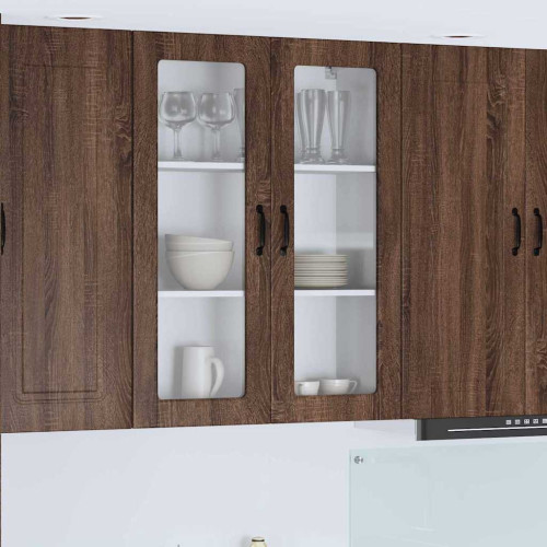 vidaXL Väggglasförråd PORTO Brun Ek 80 x 31 x 100 cm Konstruerat trä
