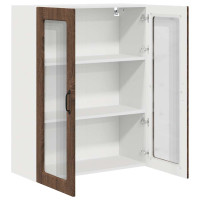Produktbild för Väggglasförråd PORTO Brun Ek 80 x 31 x 100 cm Konstruerat trä