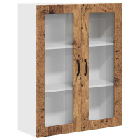 Produktbild för Väggglasförråd PORTO Gammalt trä 80 x 31 x 100 cm