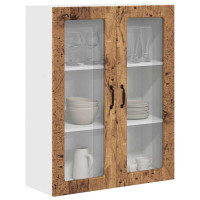 Produktbild för Väggglasförråd PORTO Gammalt trä 80 x 31 x 100 cm