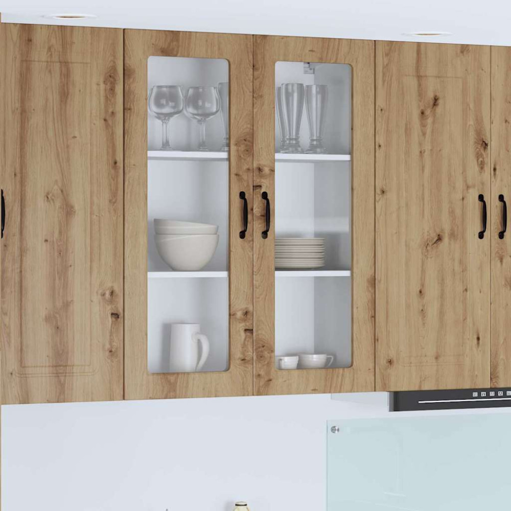 Produktbild för Väggglasförråd PORTO Artisan Ek 80 x 31 x 100 cm