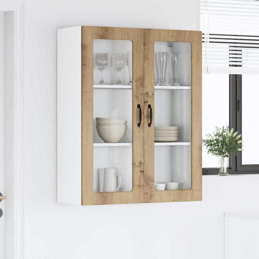 Produktbild för Väggglasförråd PORTO Artisan Ek 80 x 31 x 100 cm