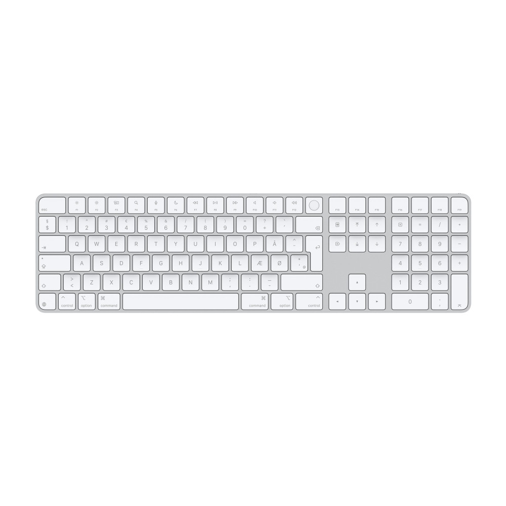 Produktbild för Apple Magic Keyboard with Touch ID and Numeric Keypad - tangentbord - USB-C - QWERTY - dansk - vita tangenter Inmatningsenhet