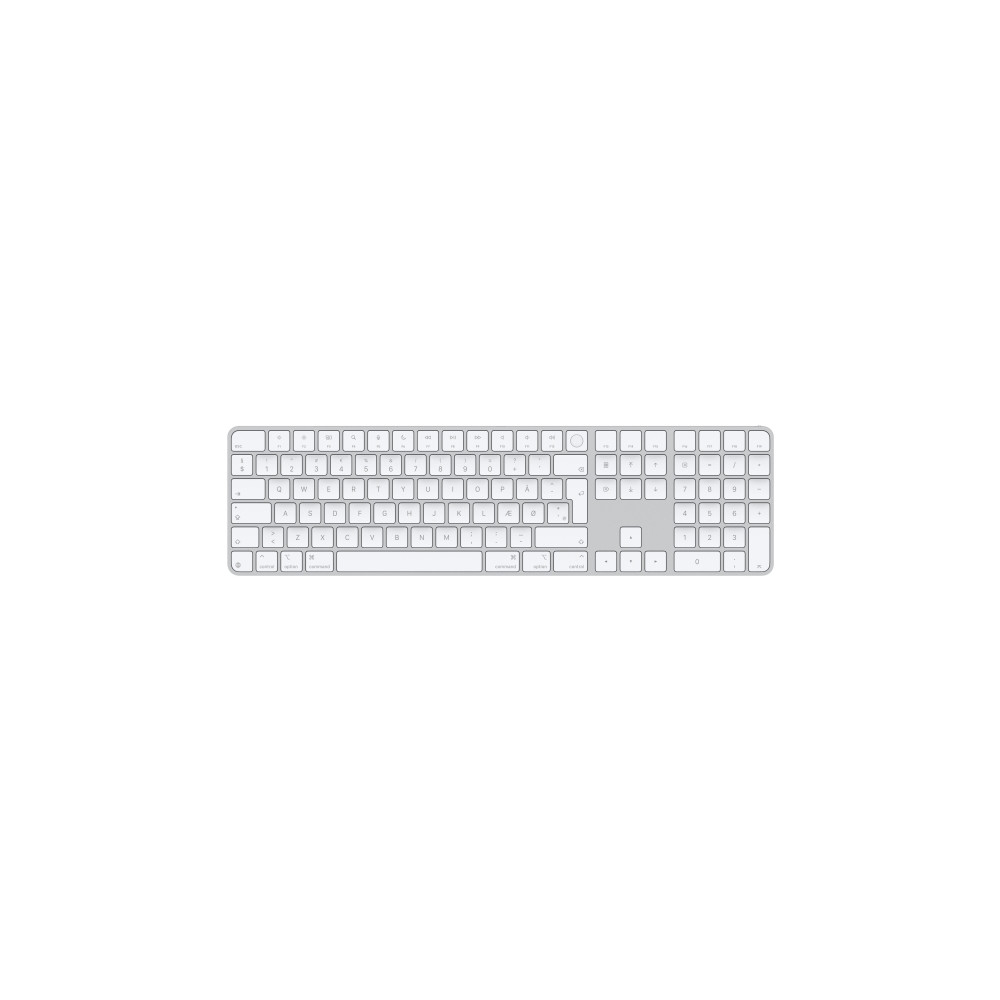 Produktbild för Apple Magic Keyboard with Touch ID and Numeric Keypad - tangentbord - USB-C - QWERTY - dansk - vita tangenter Inmatningsenhet