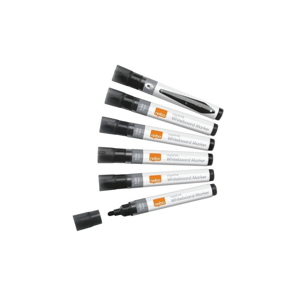 Produktbild för Nobo Liquid Ink - markering - svart (paket om 10)