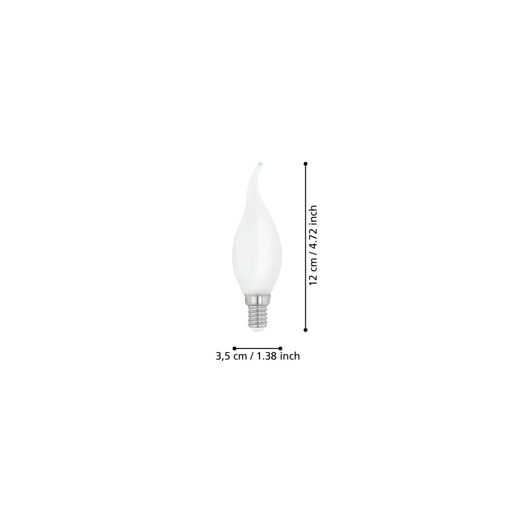 Produktbild för Eglo - LED-glödlampa med filament - form: CF35 - E14 - 4 W - varmt vitt ljus - 2700 K - vit